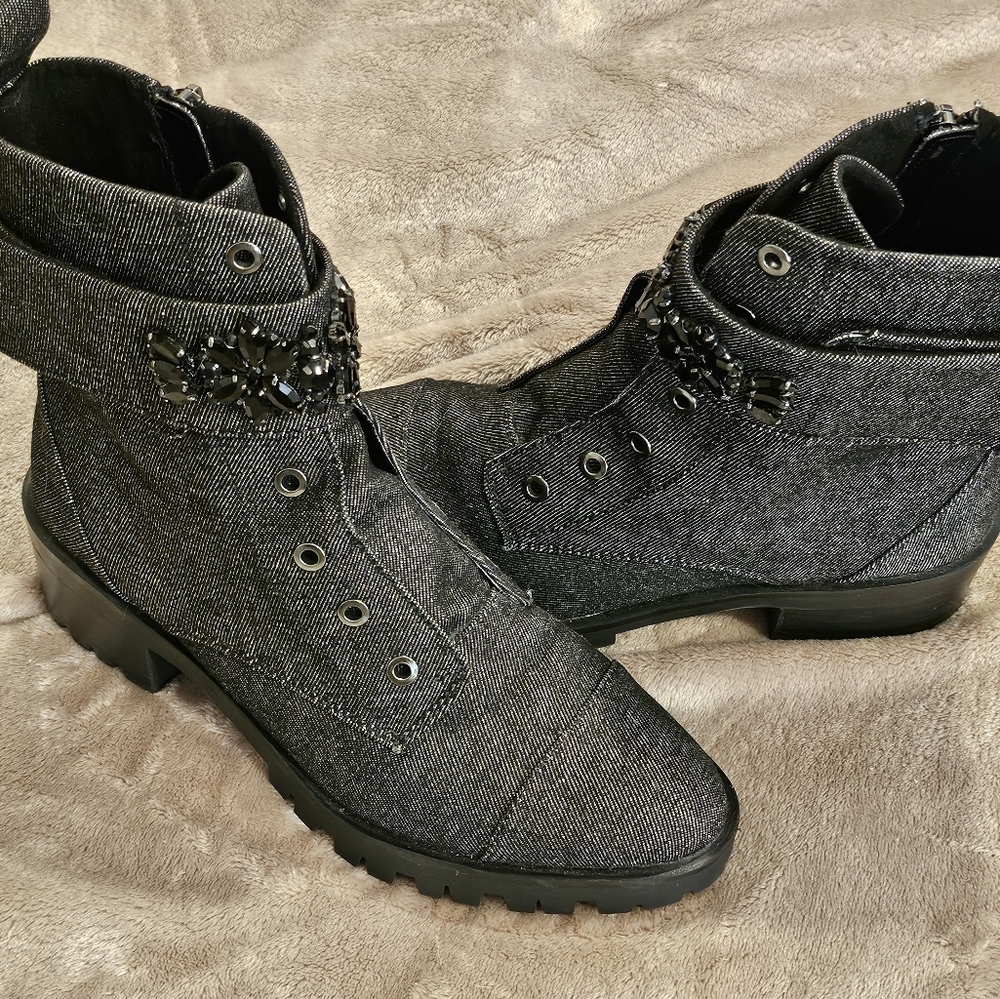 Karl Lagerfeld Stylish Black Denim Women's Boots